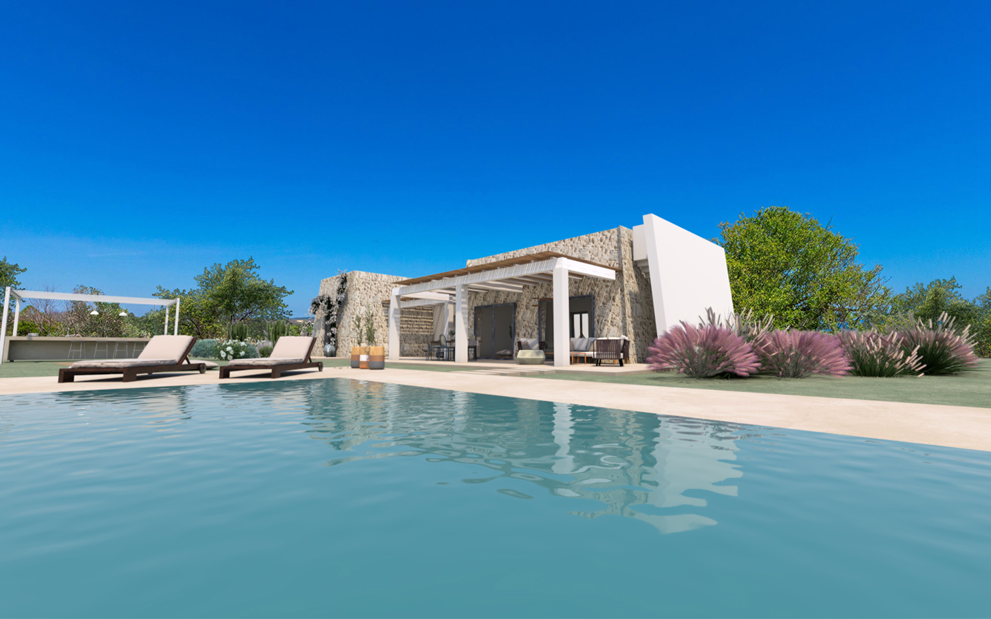 Splendida Villa Con Piscina A Sfioro E Vista Mare, Pescoluse, Puglia
