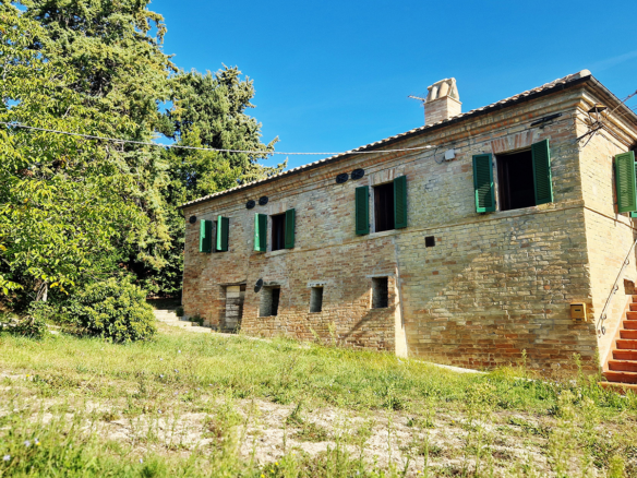 Panoramisk bondegård med havudsigt og 4,7 hektar jord, Cossignano